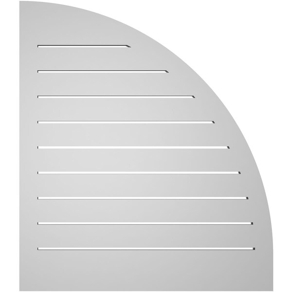 Ekena Millwork Quarter Round Top Left Surface Mount PVC Gable Vent w/ 2"W x 2"P Brickmould Sill Frame, 28"W x 32"H - GVPQL28X3203SF