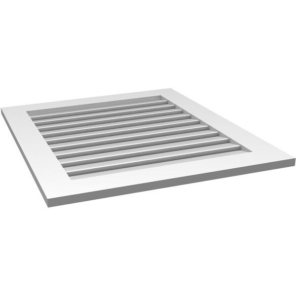 Ekena Millwork Vertical Surface Mount PVC Gable Vent: Functional, w/ 3-1/2"W x 1"P Standard Frame, 30"W x 34"H - GVPVE30X3401SF