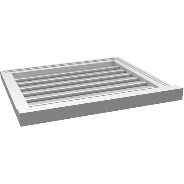 Ekena Millwork Vertical Surface Mount PVC Gable Vent: Functional, w/ 2"W x 2"P Brickmould Sill Frame, 26"W x 22"H - GVPVE26X2203SF