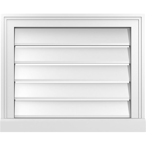 Ekena Millwork Vertical Surface Mount PVC Gable Vent: Functional, w/ 2"W x 2"P Brickmould Sill Frame, 22"W x 18"H - GVPVE22X1803SF