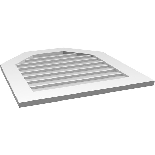 Ekena Millwork Octagonal Top Surface Mount PVC Gable Vent w/ 3-1/2"W x 1"P Standard Frame, 28"W x 30"H - GVPOT28X3001SN