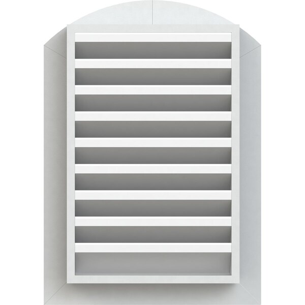 Ekena Millwork Arch Top Gable Vent Functional, PVC Gable Vent w/ 1" x 4" Flat Trim Frame, 14"W x 14"H - GVPAR14X1401FUN