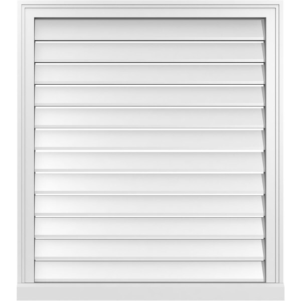Ekena Millwork Vertical Surface Mount PVC Gable Vent: Functional, w/ 2"W x 2"P Brickmould Sill Frame, 32"W x 36"H - GVPVE32X3603SF
