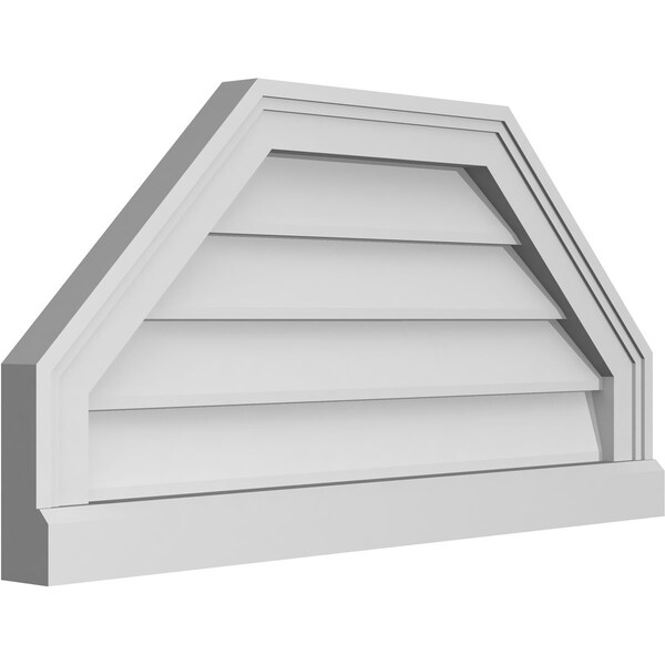 Ekena Millwork Octagonal Top Surface Mount PVC Gable Vent w/ 2"W x 2"P Brickmould Sill Frame, 28"W x 14"H - GVPOT28X1403SN