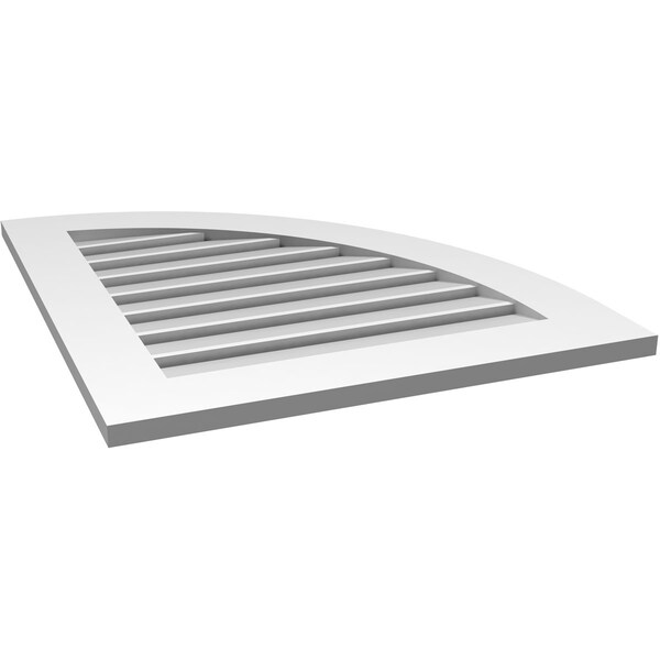 Ekena Millwork Quarter Round Top Right Surface Mount PVC Gable Vent w/ 3-1/2"W x 1"P Standard Frame, 26"W x 30"H - GVPQR26X3001SF