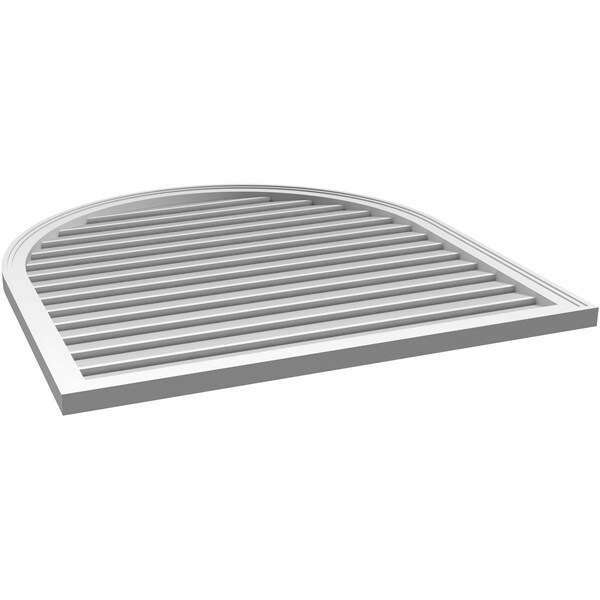 Ekena Millwork Round Top Surface Mount PVC Gable Vent: Functional, w/ 2"W x 1-1/2"P Brickmould Frame, 40"W x 42"H - GVPRT40X4202SF