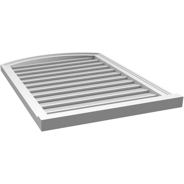 Ekena Millwork Arch Top Surface Mount PVC Gable Vent w/ 2"W x 2"P Brickmould Sill Frame, 26"W x 34"H - GVPAR26X3403SN