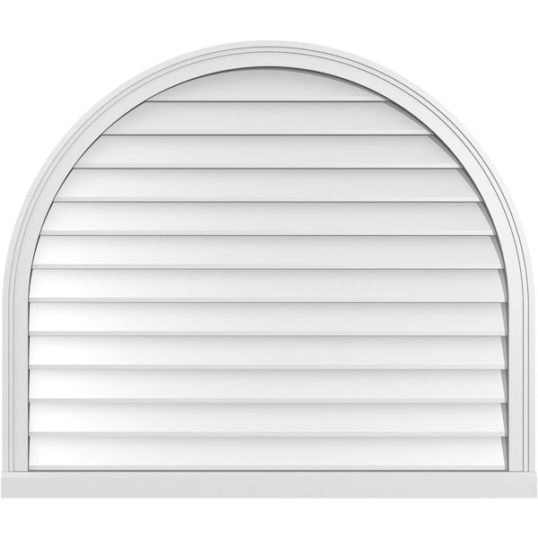 Ekena Millwork Round Top Surface Mount PVC Gable Vent w/ 2"W x 2"P Brickmould Sill Frame, 42"W x 36"H - GVPRT42X3603SN