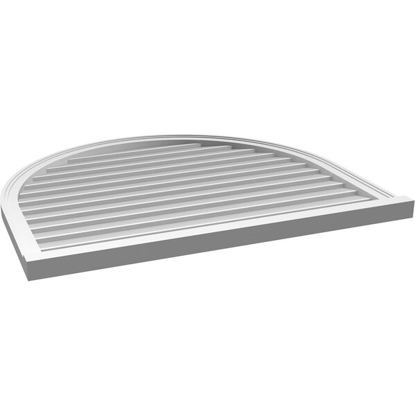 Ekena Millwork Round Top Surface Mount PVC Gable Vent w/ 2"W x 2"P Brickmould Sill Frame, 42"W x 36"H - GVPRT42X3603SN
