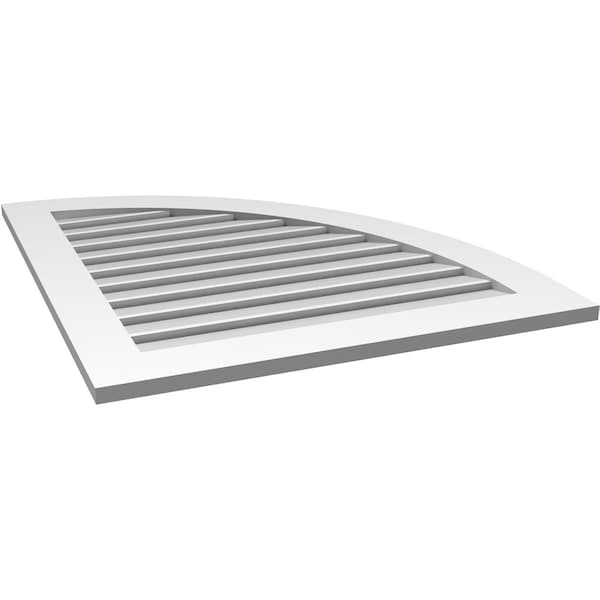 Ekena Millwork Quarter Round Top Right Surface Mount PVC Gable Vent w/ 3-1/2"W x 1"P Standard Frame, 32"W x 36"H - GVPQR32X3601SF