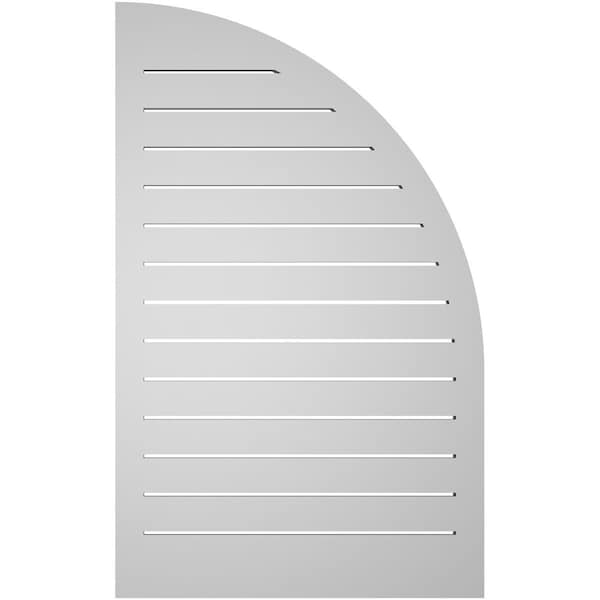 Ekena Millwork Quarter Round Top Left Surface Mount PVC Gable Vent w/ 2"W x 1-1/2"P Brickmould Frame, 26"W x 42"H - GVPQL26X4202SF