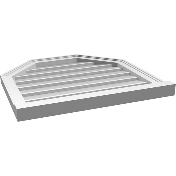 Ekena Millwork Octagonal Top Surface Mount PVC Gable Vent w/ 2"W x 2"P Brickmould Sill Frame, 26"W x 24"H - GVPOT26X2403SN