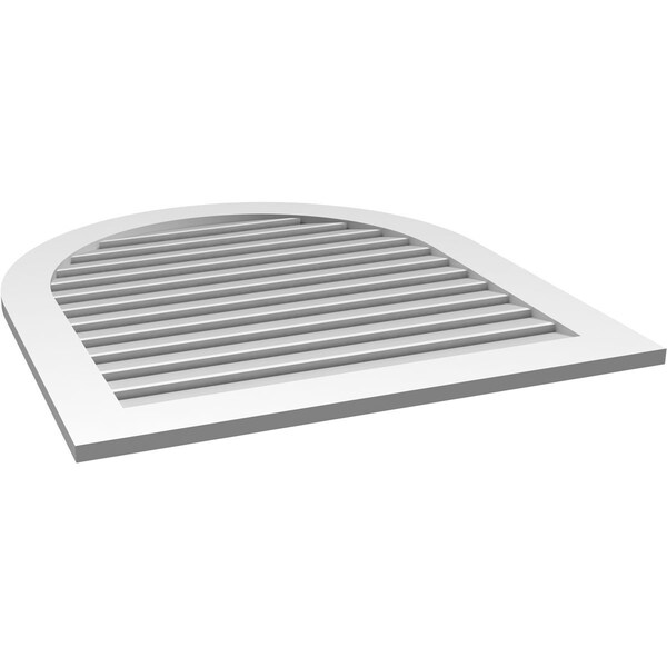 Ekena Millwork Round Top Surface Mount PVC Gable Vent: Functional, w/ 3-1/2"W x 1"P Standard Frame, 36"W x 40"H - GVPRT36X4001SF