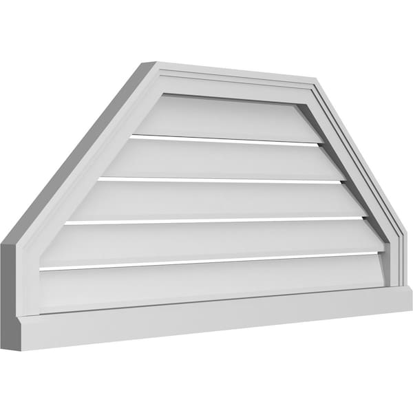 Ekena Millwork Octagonal Top Surface Mount PVC Gable Vent w/ 2"W x 2"P Brickmould Sill Frame, 40"W x 18"H - GVPOT40X1803SF