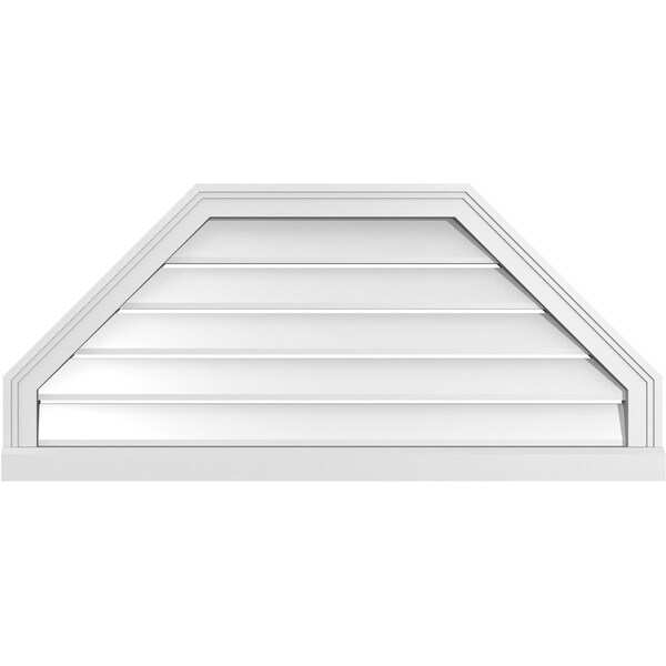 Ekena Millwork Octagonal Top Surface Mount PVC Gable Vent w/ 2"W x 2"P Brickmould Sill Frame, 40"W x 18"H - GVPOT40X1803SF