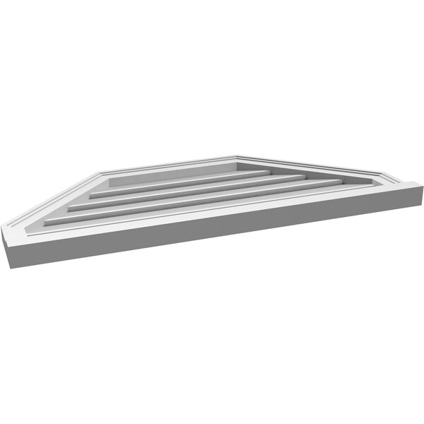Ekena Millwork Octagonal Top Surface Mount PVC Gable Vent w/ 2"W x 2"P Brickmould Sill Frame, 40"W x 18"H - GVPOT40X1803SF