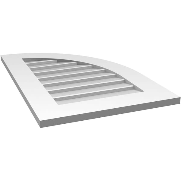 Ekena Millwork Quarter Round Top Right Surface Mount PVC Gable Vent w/ 3-1/2"W x 1"P Standard Frame, 20"W x 30"H - GVPQR20X3001SN