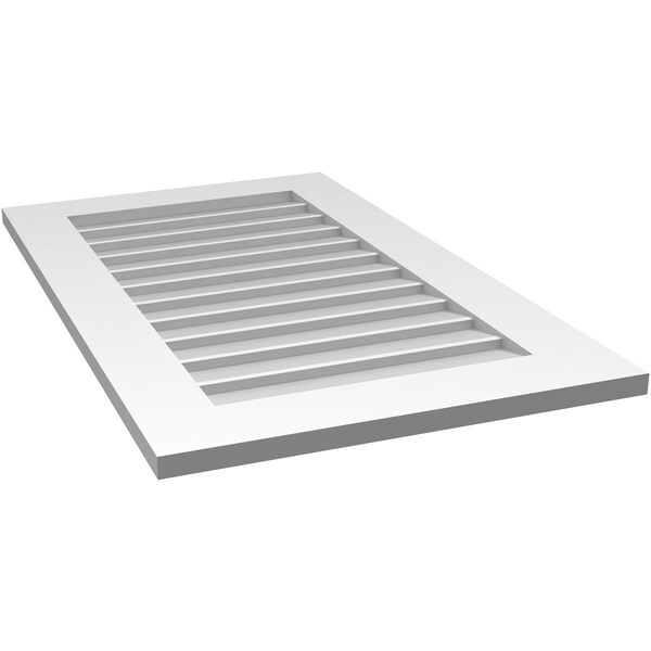 Ekena Millwork Vertical Surface Mount PVC Gable Vent: Non-Functional, w/ 3-1/2"W x 1"P Standard Frame, 22"W x 36"H - GVPVE22X3601SN