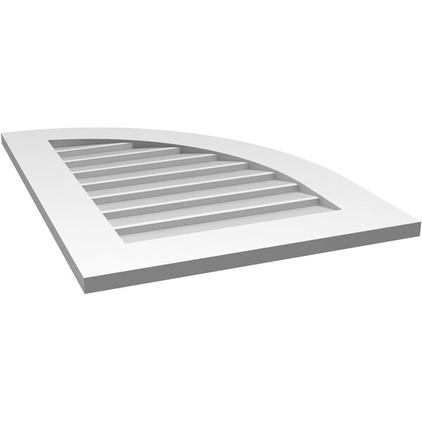 Ekena Millwork Quarter Round Top Right Surface Mount PVC Gable Vent w/ 3-1/2"W x 1"P Standard Frame, 22"W x 30"H - GVPQR22X3001SN