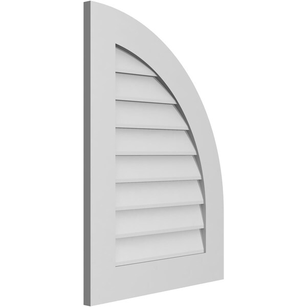 Ekena Millwork Quarter Round Top Right Surface Mount PVC Gable Vent w/ 3-1/2"W x 1"P Standard Frame, 22"W x 30"H - GVPQR22X3001SN