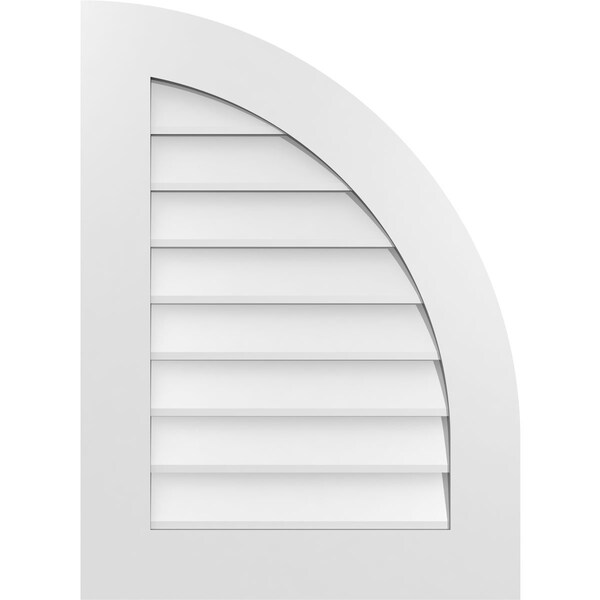 Ekena Millwork Quarter Round Top Right Surface Mount PVC Gable Vent w/ 3-1/2"W x 1"P Standard Frame, 22"W x 30"H - GVPQR22X3001SN