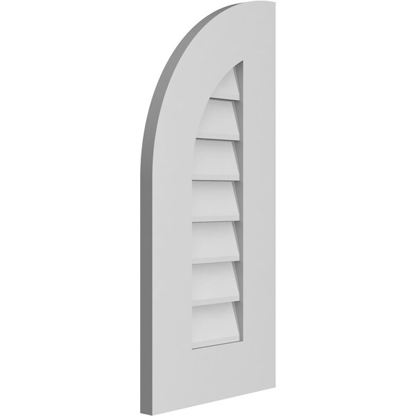 Ekena Millwork Quarter Round Top Left Surface Mount PVC Gable Vent w/ 3-1/2"W x 1"P Standard Frame, 12"W x 26"H - GVPQL12X2601SN