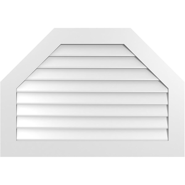 Ekena Millwork Octagonal Top Surface Mount PVC Gable Vent w/ 3-1/2"W x 1"P Standard Frame, 40"W x 28"H - GVPOT40X2801SN