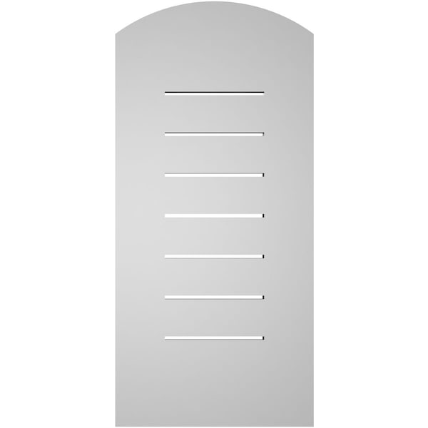 Ekena Millwork Arch Top Surface Mount PVC Gable Vent: Non-Functional, w/ 3-1/2"W x 1"P Standard Frame, 14"W x 28"H - GVPAR14X2801SN