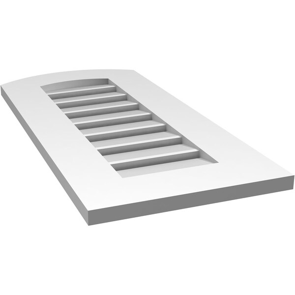 Ekena Millwork Arch Top Surface Mount PVC Gable Vent: Non-Functional, w/ 3-1/2"W x 1"P Standard Frame, 14"W x 28"H - GVPAR14X2801SN