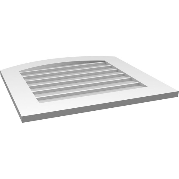Ekena Millwork Arch Top Surface Mount PVC Gable Vent: Functional, w/ 3-1/2"W x 1"P Standard Frame, 26"W x 26"H - GVPAR26X2601SF
