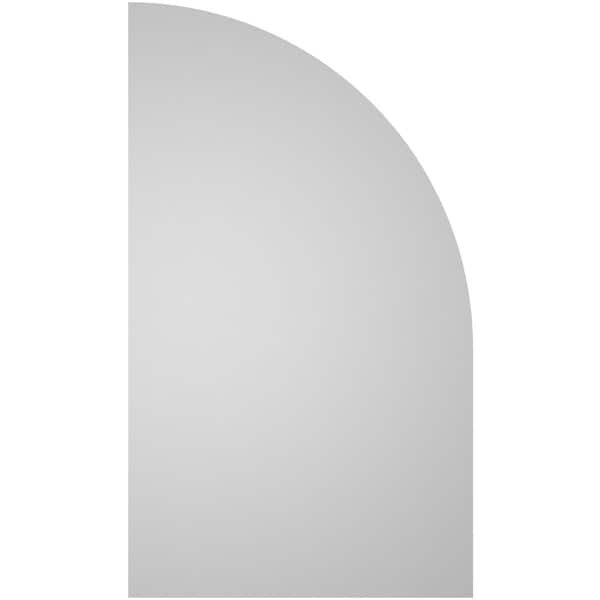 Ekena Millwork Quarter Round Top Left Surface Mount PVC Gable Vent w/ 3-1/2"W x 1"P Standard Frame, 22"W x 38"H - GVPQL22X3801SN