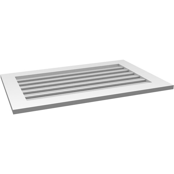 Ekena Millwork Vertical Surface Mount PVC Gable Vent: Functional, w/ 3-1/2"W x 1"P Standard Frame, 38"W x 24"H - GVPVE38X2401SF