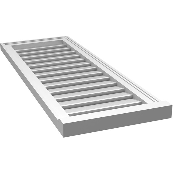 Ekena Millwork Vertical Surface Mount PVC Gable Vent: Functional, w/ 2"W x 2"P Brickmould Sill Frame, 16"W x 42"H - GVPVE16X4203SF