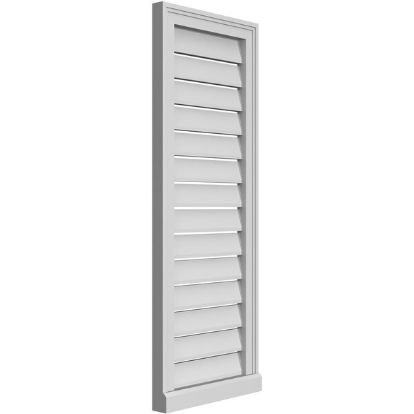 Ekena Millwork Vertical Surface Mount PVC Gable Vent: Functional, w/ 2"W x 2"P Brickmould Sill Frame, 16"W x 42"H - GVPVE16X4203SF