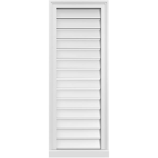 Ekena Millwork Vertical Surface Mount PVC Gable Vent: Functional, w/ 2"W x 2"P Brickmould Sill Frame, 16"W x 42"H - GVPVE16X4203SF