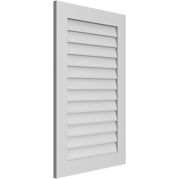 Ekena Millwork Vertical Surface Mount PVC Gable Vent: Non-Functional, w/ 3-1/2"W x 1"P Standard Frame, 26"W x 40"H - GVPVE26X4001SN