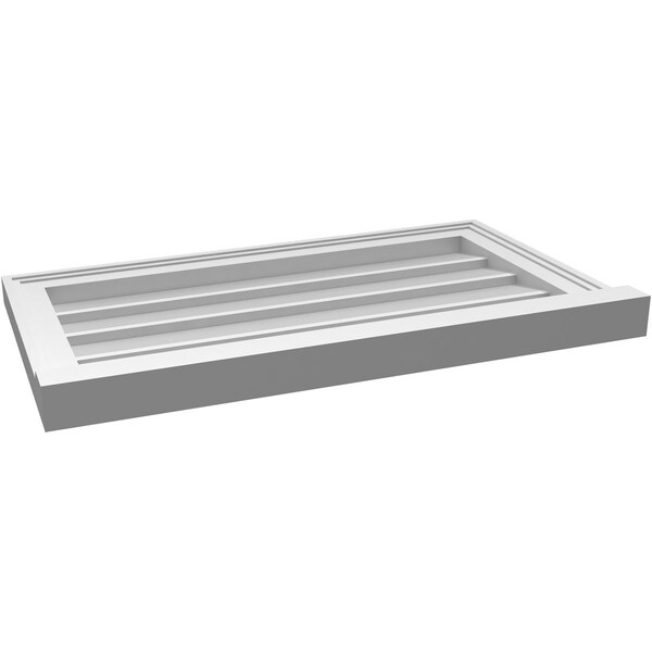 Ekena Millwork Vertical Surface Mount PVC Gable Vent w/ 2"W x 2"H , Brickmould Sill Frame, 28"W x 16"H - GVPVE28X1603SN