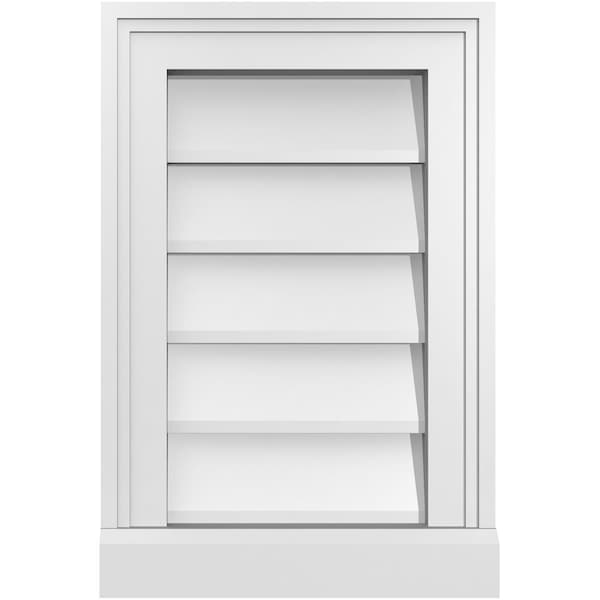 Ekena Millwork Vertical Surface Mount PVC Gable Vent w/ 2"W x 2"H , Brickmould Sill Frame, 12"W x 18"H - GVPVE12X1803SN