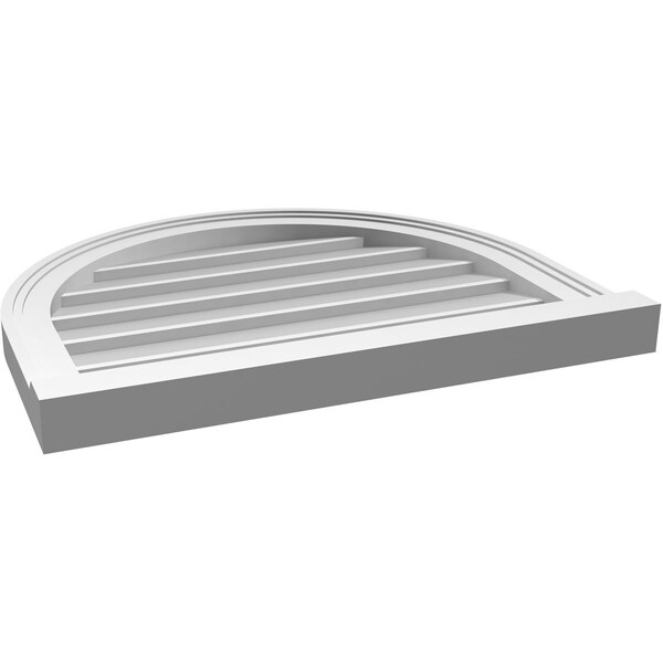 Ekena Millwork Round Top Surface Mount PVC Gable Vent w/ 2"W x 2"P Brickmould Sill Frame, 24"W x 20"H - GVPRT24X2003SN