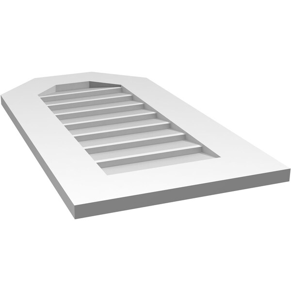 Ekena Millwork Octagonal Top Surface Mount PVC Gable Vent w/ 3-1/2"W x 1"P Standard Frame, 16"W x 30"H - GVPOT16X3001SN
