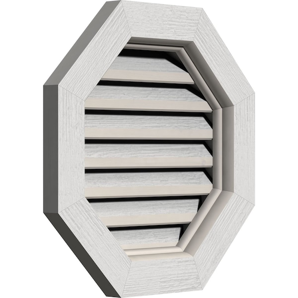 Ekena Millwork Octagonal Gable Vent, Functional, Western Red Cedar Gable Vent w/Brick Mould Face Frame, 26"W x 26"H - GVWOC26X2600RFPWR