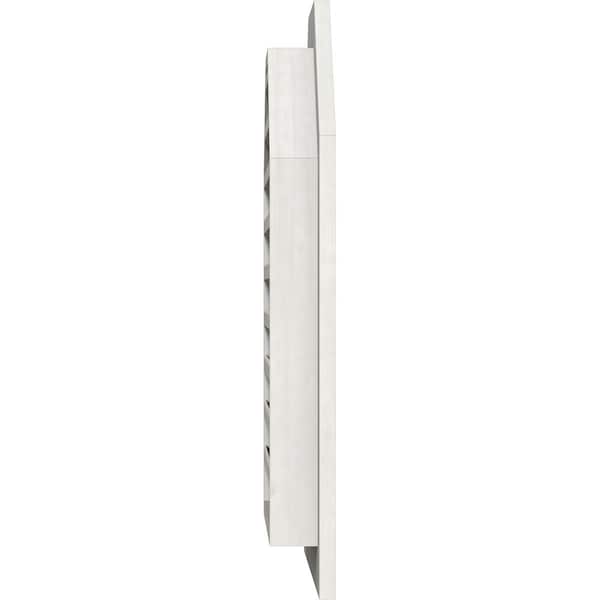 Ekena Millwork Octagonal Top Gable Vent Primed, Functional, Pine Gable Vent w/ 1" x 4" Flat Trim Frame, 36"W x 20"H - GVWOT36X2001SFPPI
