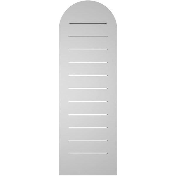 Ekena Millwork Round Top Surface Mount PVC Gable Vent: Functional, w/ 2"W x 1-1/2"P Brickmould Frame, 12"W x 36"H - GVPRT12X3602SF