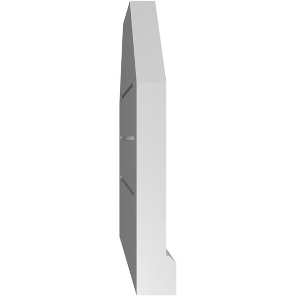 Ekena Millwork Octagonal Top Surface Mount PVC Gable Vent w/ 2"W x 2"P Brickmould Sill Frame, 18"W x 16"H - GVPOT18X1603SF