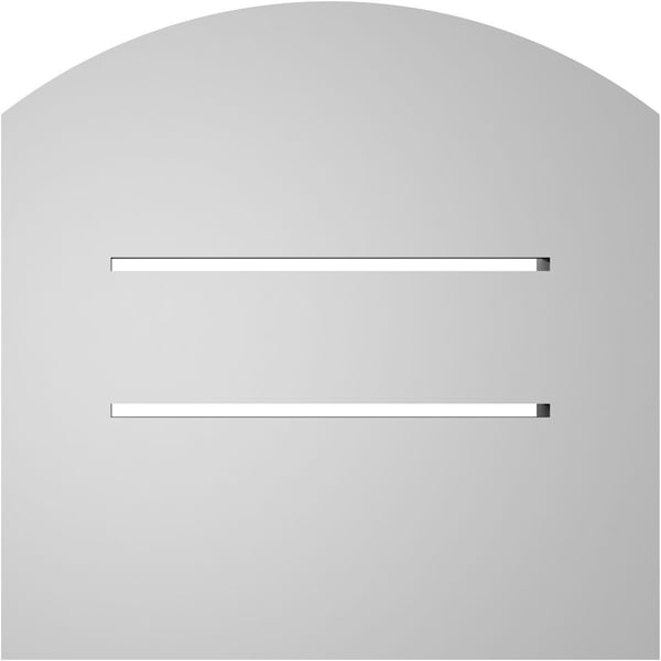 Ekena Millwork Arch Top Surface Mount PVC Gable Vent: Non-Functional, w/2"W x 1-1/2"P Brickmould Frame, 42"W x 42"H - GVPAR42X4202SN