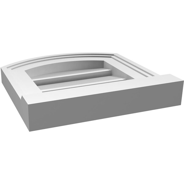 Ekena Millwork Arch Top Surface Mount PVC Gable Vent: Non-Functional, w/2"W x 1-1/2"P Brickmould Frame, 42"W x 42"H - GVPAR42X4202SN