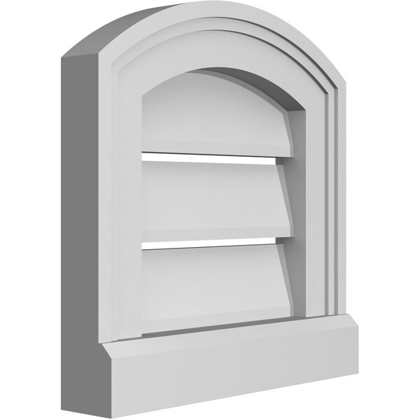 Ekena Millwork Arch Top Surface Mount PVC Gable Vent: Non-Functional, w/2"W x 1-1/2"P Brickmould Frame, 42"W x 42"H - GVPAR42X4202SN