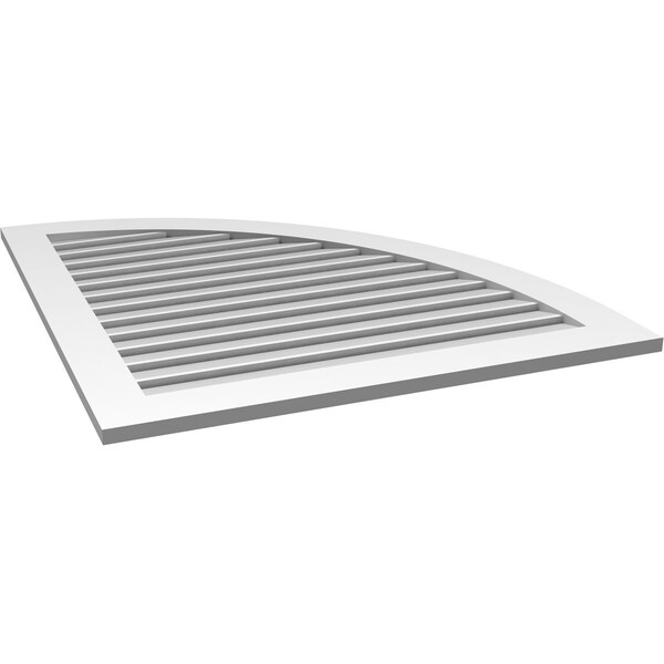 Ekena Millwork Quarter Round Top Right Surface Mount PVC Gable Vent w/ 3-1/2"W x 1"P Standard Frame, 38"W x 42"H - GVPQR38X4201SF