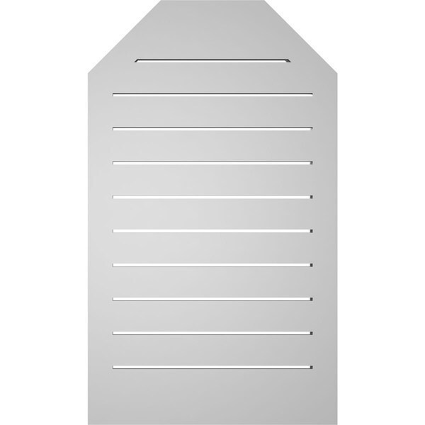 Ekena Millwork Octagonal Top Surface Mount PVC Gable Vent w/ 2"W x 2"P Brickmould Sill Frame, 20"W x 34"H - GVPOT20X3403SF