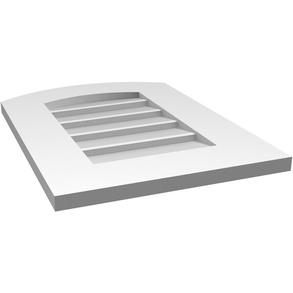 Ekena Millwork Arch Top Surface Mount PVC Gable Vent: Functional, w/ 3-1/2"W x 1"P Standard Frame, 16"W x 22"H - GVPAR16X2201SF